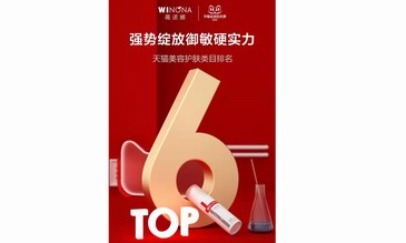 荣登天猫美容护肤类目top6，薇诺娜凭借实力缔造双十一传奇